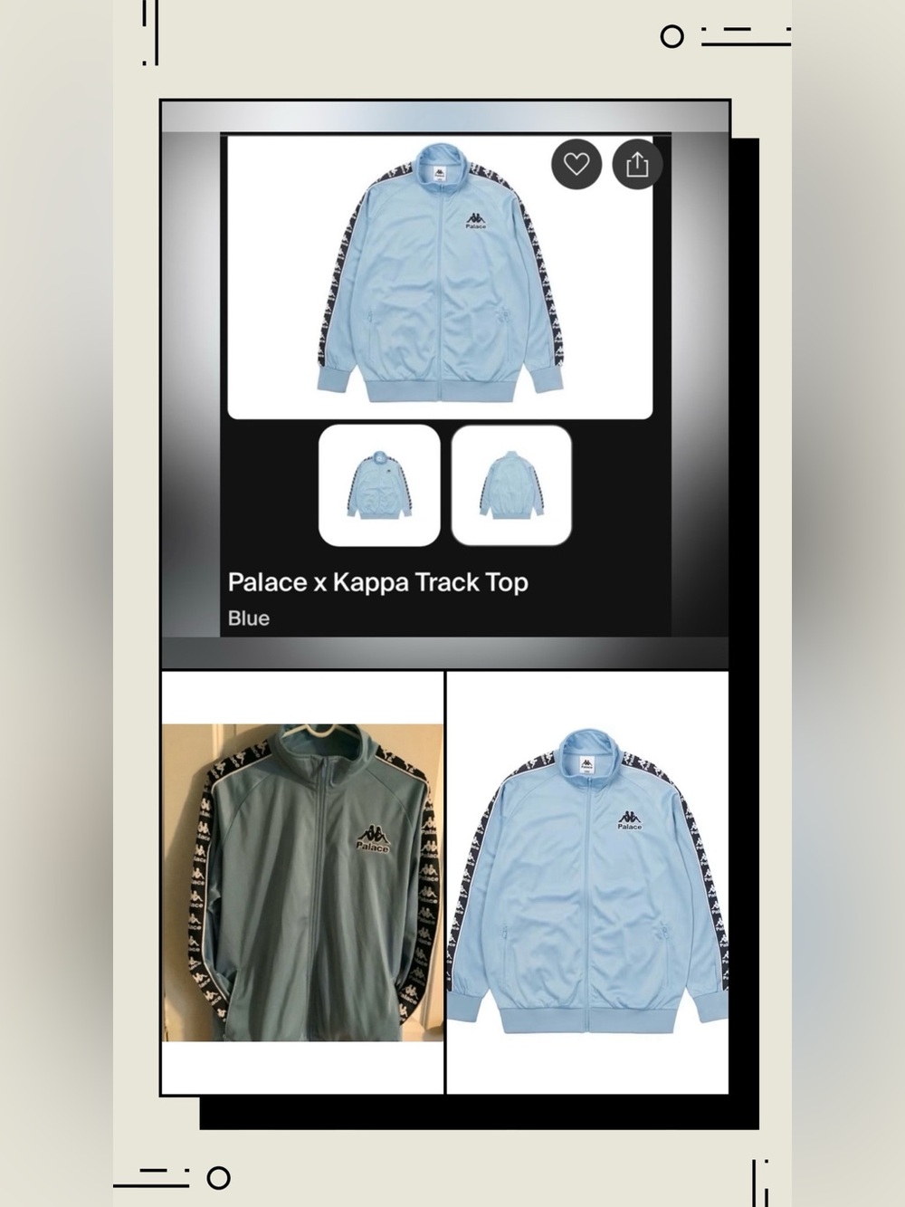 Authentic PALACE x Kappa Track Top Blue Full Zip Jacket FW21 Men’s Large NWT